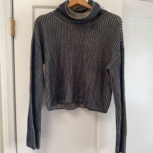 Noisy may Navy and Cream Cowl Neck Sweater